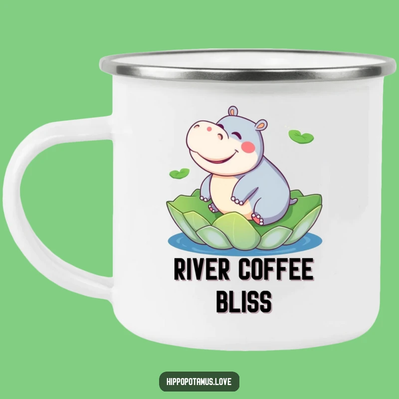 Funny Hippo Camper Mug: Cheerful Brew Holder for Outdoor Fun