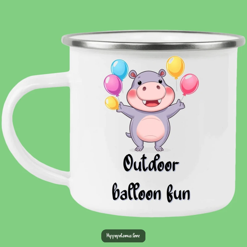 Funny Hippo Camper Mug: Cheerful Brew Holder for Outdoor Play