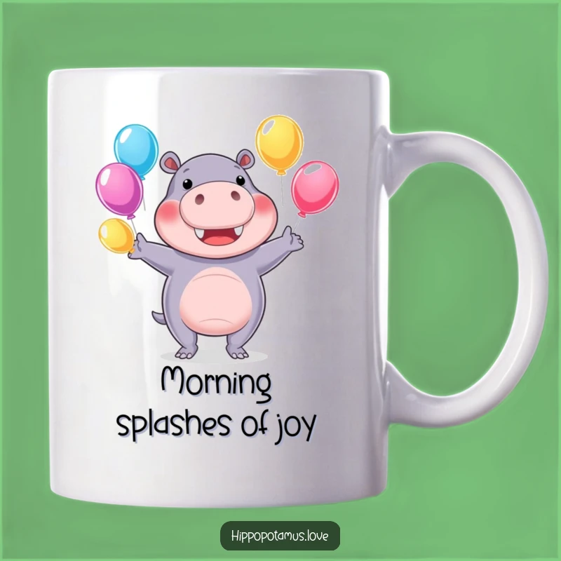 Funny Hippo Juggling Mug: Cheerful Gift for Playful Performers
