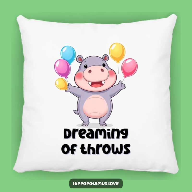 Funny Hippo Juggling Pillow: Comfy & Humorous Accent for Fun