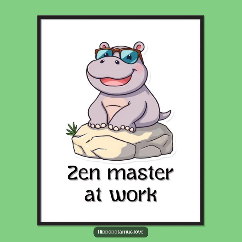 Funny Hippo Lounging Digital Art: Instant Humor for Your Walls!
