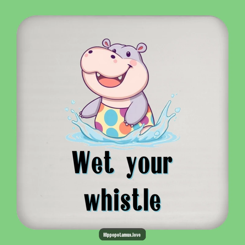 Funny Hippo Splash Coasters: Protect Surfaces with Joy, a fun and funny gift for hosts.