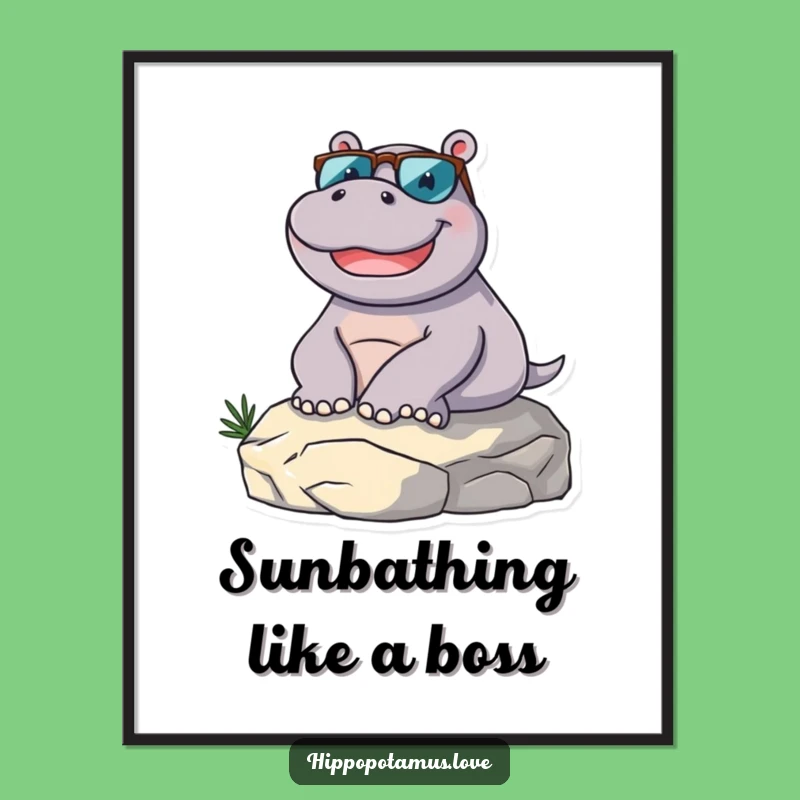 Free Printable Wall Art: Hilarious Hippo Chill Zone - Funny Downloadable Decor
