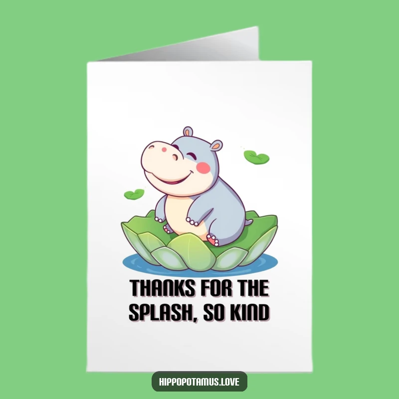 Free Printable Funny Hippo Thank You Card - Giggling Downloadable Gratitude