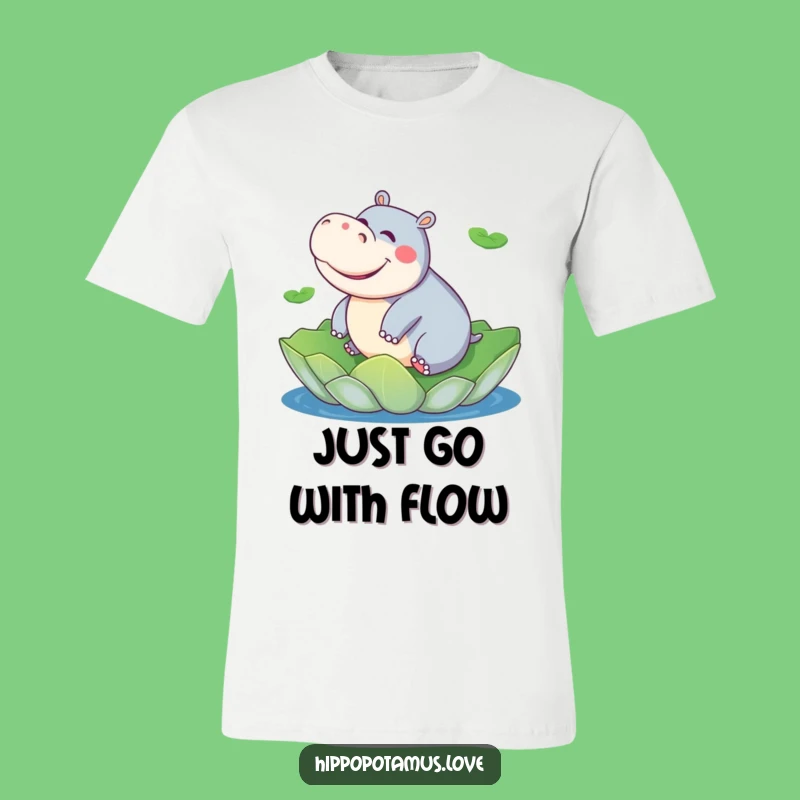 Funny Hippo Lily Pad Tee: Playful & Humorous Gift for Ponderers