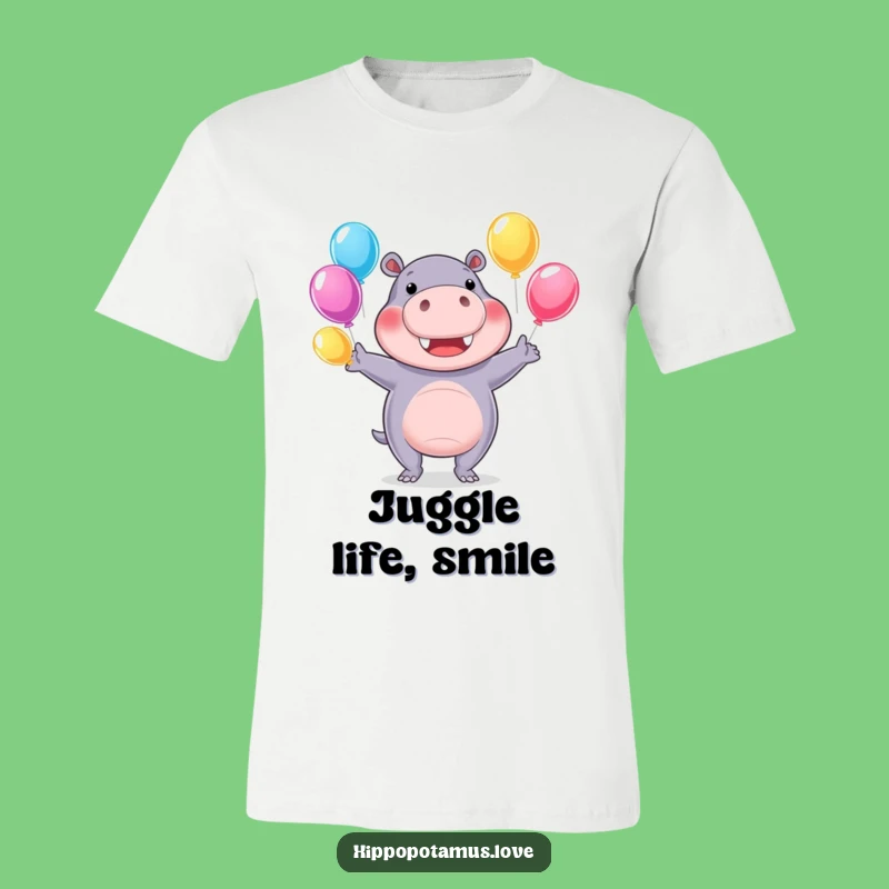 Funny Hippo Water Balloon Tee: Cheerful & Humorous Summer Shirt